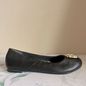 Monet Leather Flats with Gold Detail